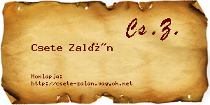 Csete Zalán névjegykártya