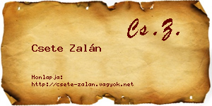 Csete Zalán névjegykártya