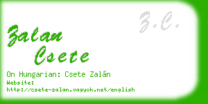 zalan csete business card